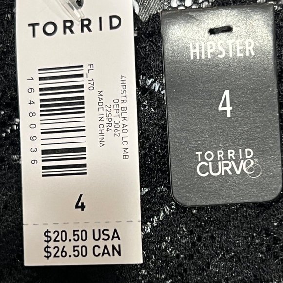 NWT TORRID Hipster Pantie Sz 4X Black Lace - Picture 4 of 4